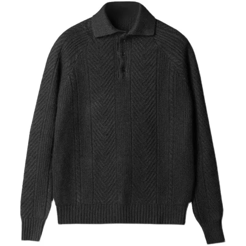 Suéter Masculino Casual de Malha Gola Redonda Polo