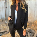 Jaqueta Casual Elegance Com Ziper e Gola Alta