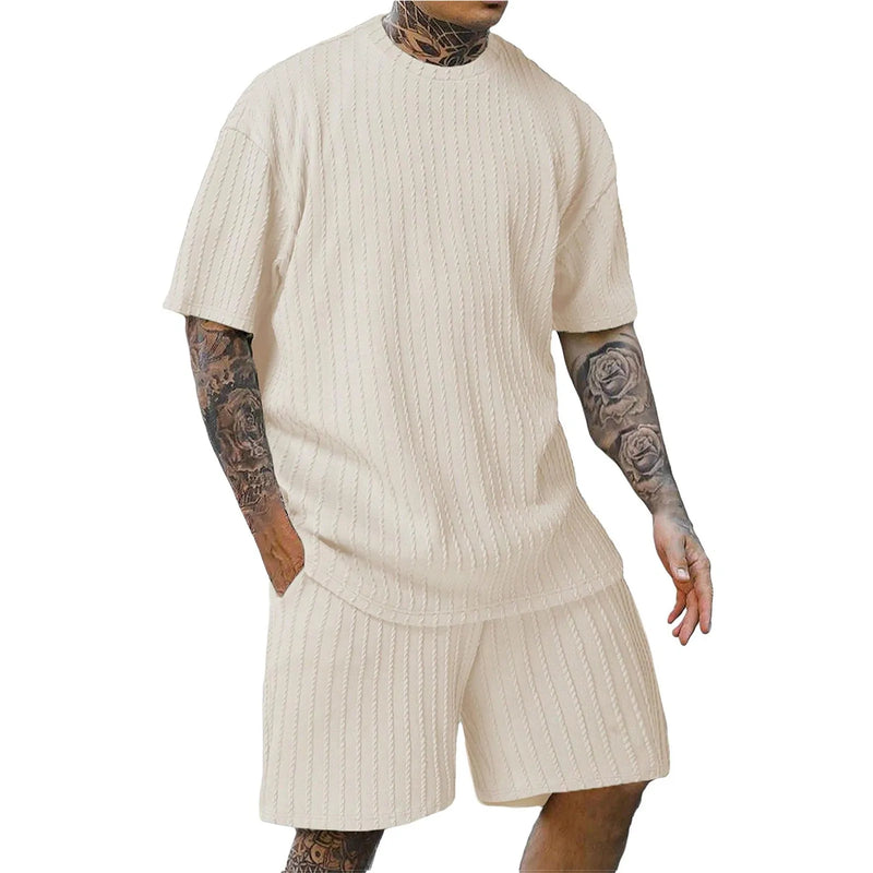 Conjunto de Verão em Linho (Camiseta + Short)