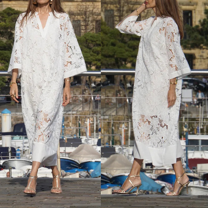 Vestido Midi em Renda