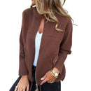 Jaqueta Casual Elegance Com Ziper e Gola Alta