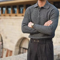 Suéter Masculino Casual de Malha Gola Redonda Polo