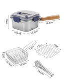Kit de Fritadeira + Panela - fritadeira, panela de pressão, conservação de alimentos frescos e lavagem de vegetais
