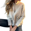 Jaqueta Casual Elegance Com Ziper e Gola Alta