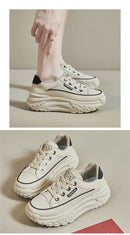 Tênis em Couro Rivera Plataforma 6cm