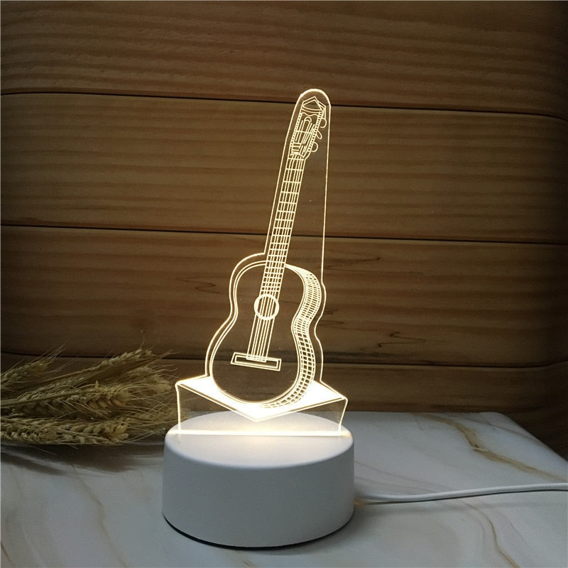 Abajur Led Holograma 3D Ilusion